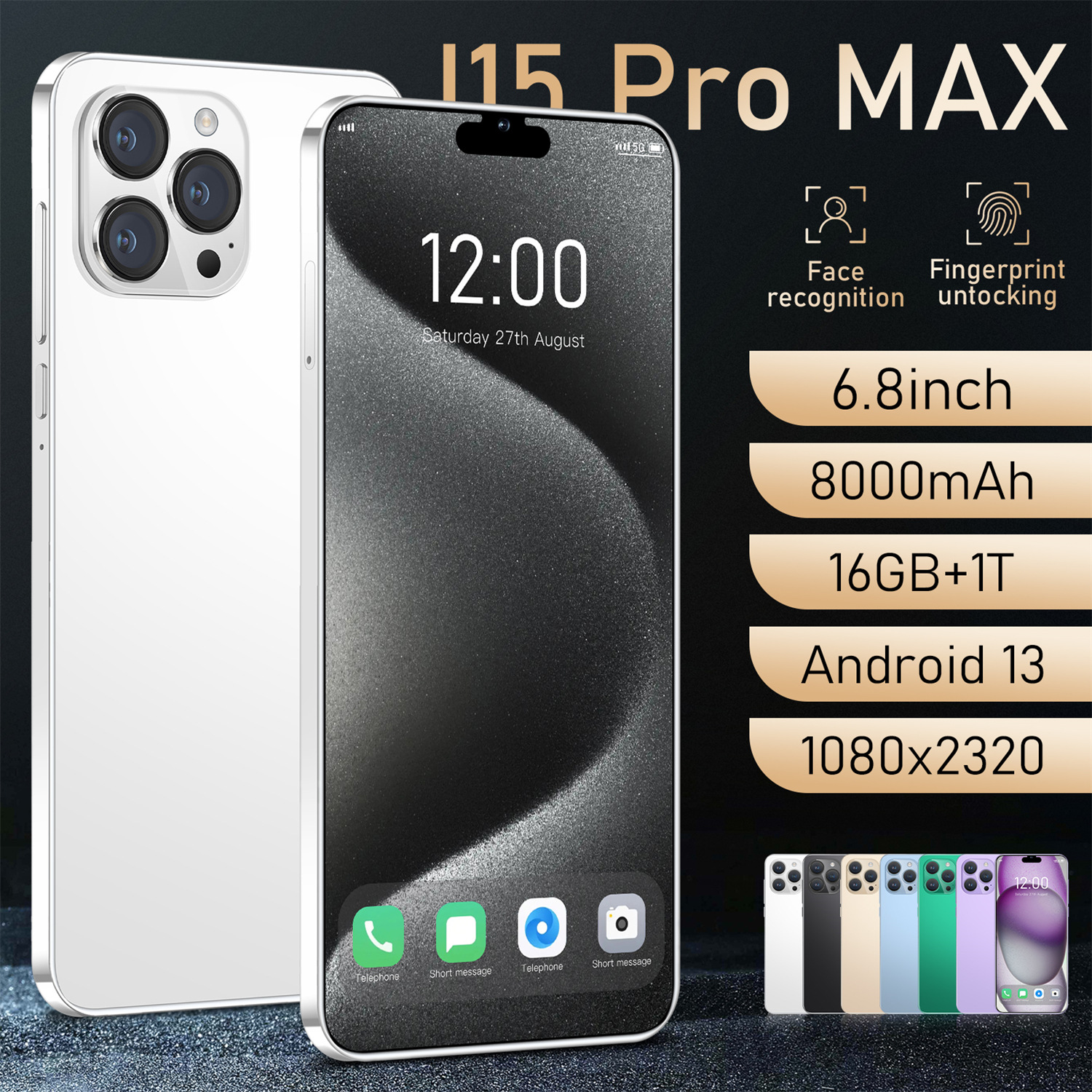 New cross-border I15 Pro Max mobile phone 6.8-inch 1+16G memory all-in-one machine network foreign trade Android mobile phone