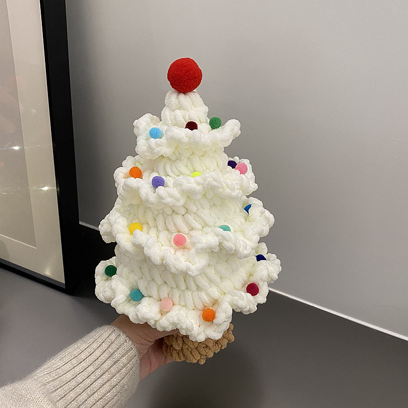 手作りニットクリスマスツリー完成ウール糸 Diy 材料キットかぎ針編みクリスマスクリエイティブギフト男性女性のための|undefined