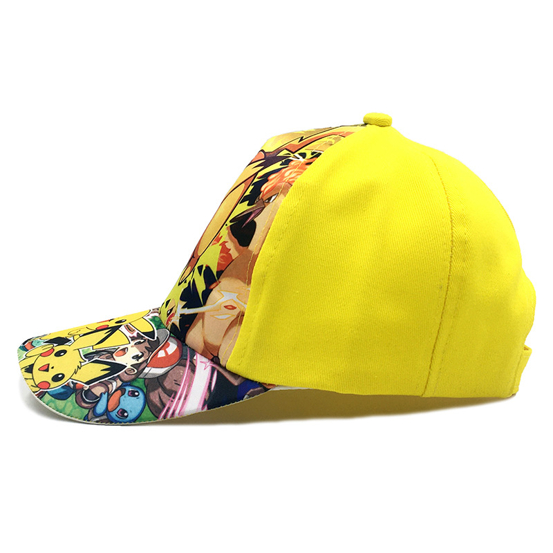 Foreign Trade Cartoon Pokemon Baseball Cap Pikachu Children's Hat Cap Pocket Monster Anime Sun Hat