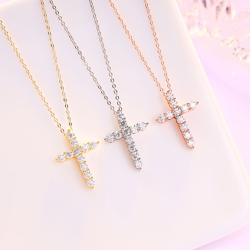 Mozambique Cross Necklace for Women - Pure Silver, Light Luxury, Unique, High-End, Versatile - 2022 New Women's Lockchain Pendant