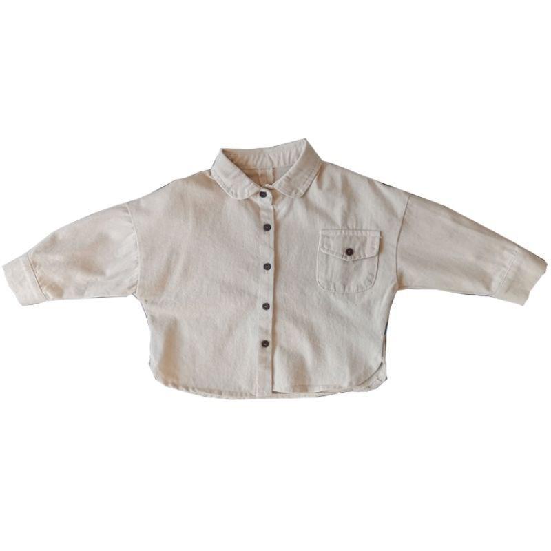 Japanese cotton boys' shirt  February and August children's loose children's cotton summer long-sleeved light and trendy jacket