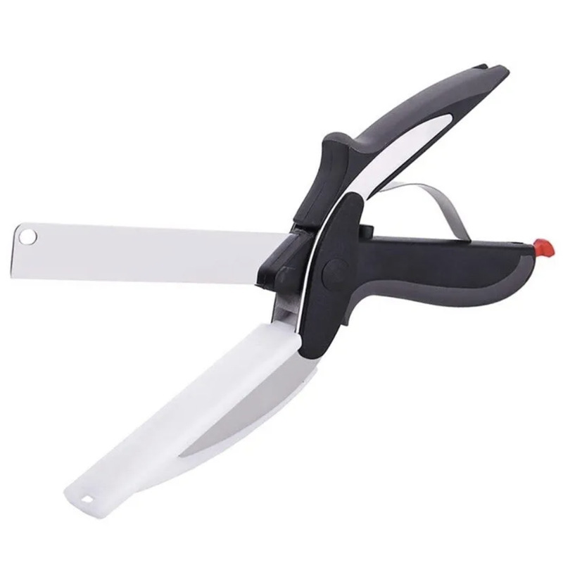 Food scissors vegetable scissors 2-in-1 smart stainless steel spring knife multi-functional household kitchen spring scissors