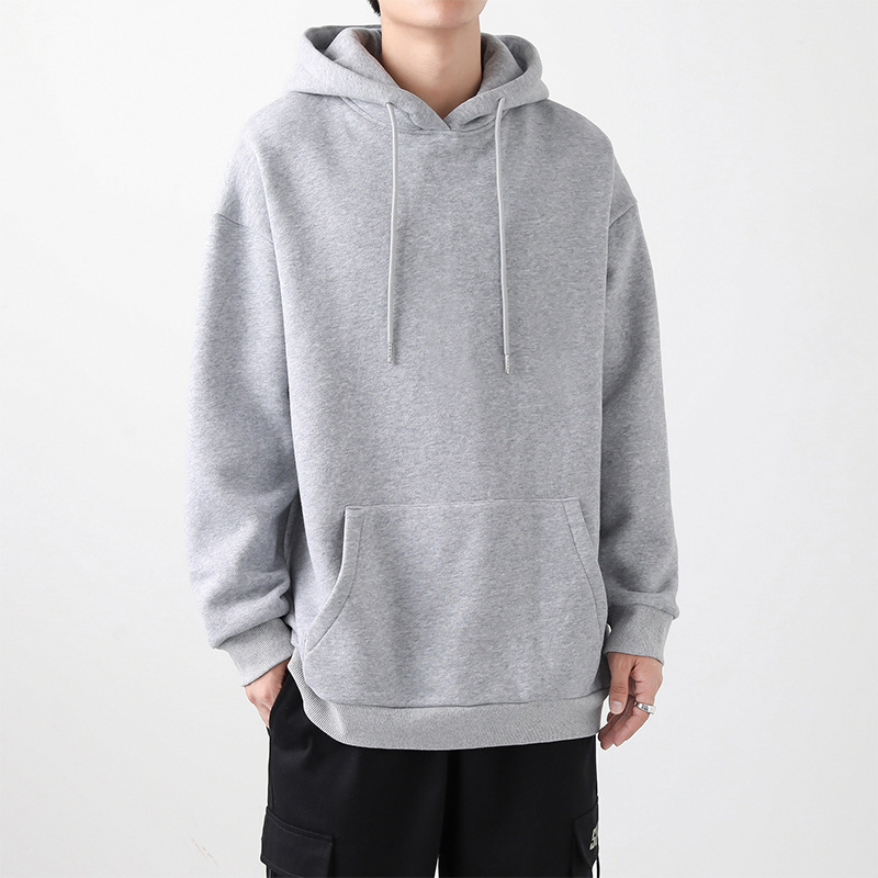 Autumn 2022 Japanese Style Basic All-match Hooded Sweater Men's Solid Color Long-sleeved T-shirt ins Trendy Couple Dress Base Shirt