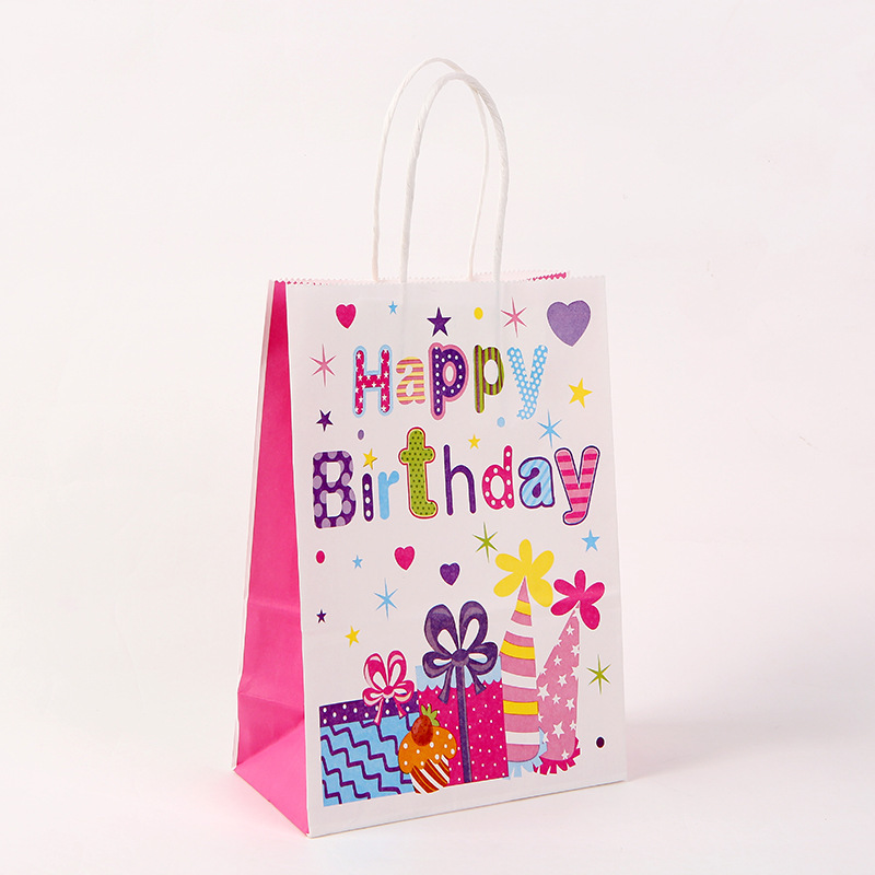 Kraft Paper Bag Party Birthday Series Handbag Clothing Gift Packaging Bag Packaging Paper Bag