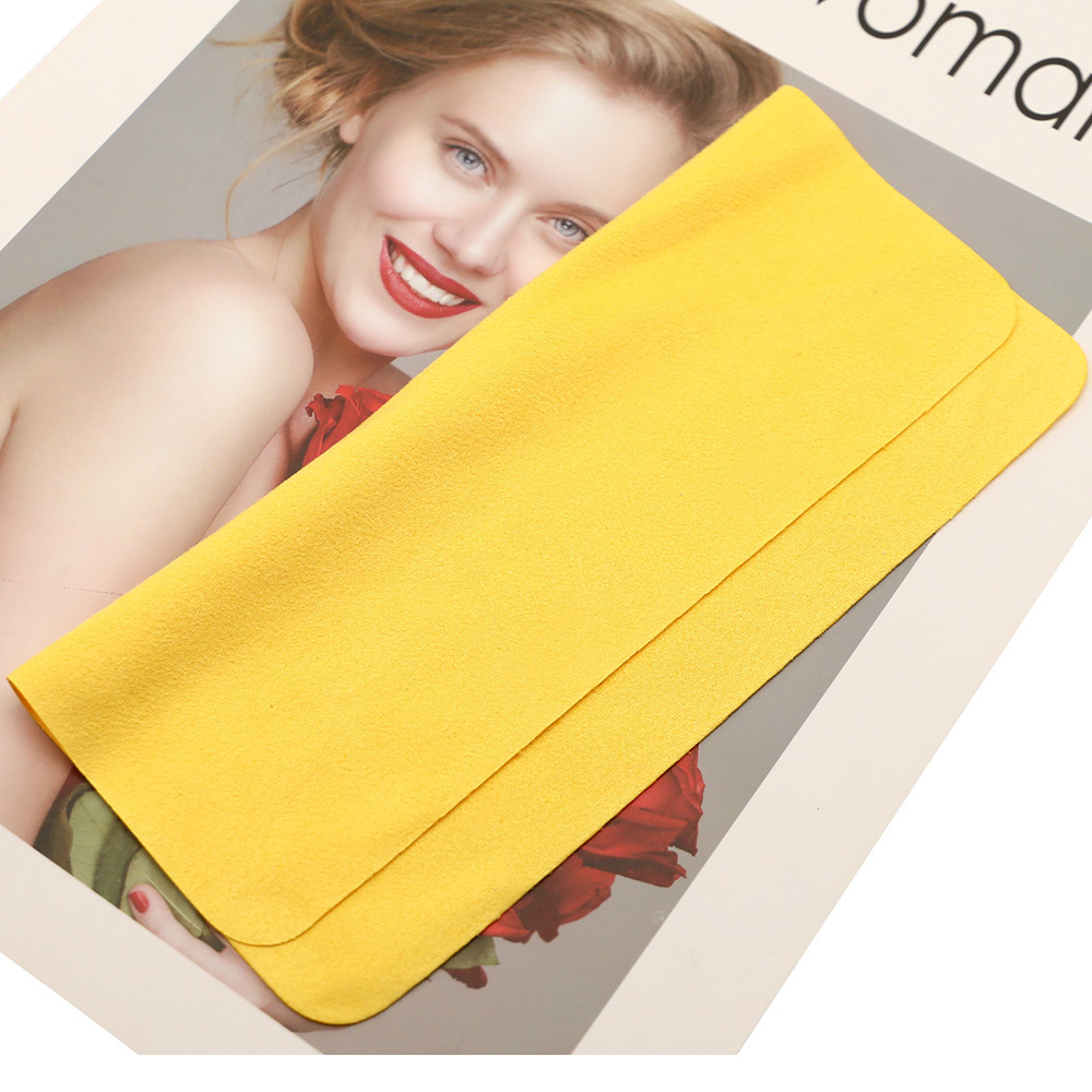 In stock wholesale microfiber glasses cloth solid color island silk mobile phone screen cleaning cloth suede lens cleaning cloth