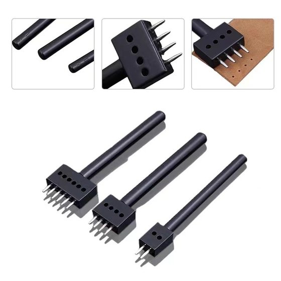 DIY Leather Tools Black Row Punching Round Holes Round Row Punching White Row Punching Leather Making Stitching Punching Straight Row Punching