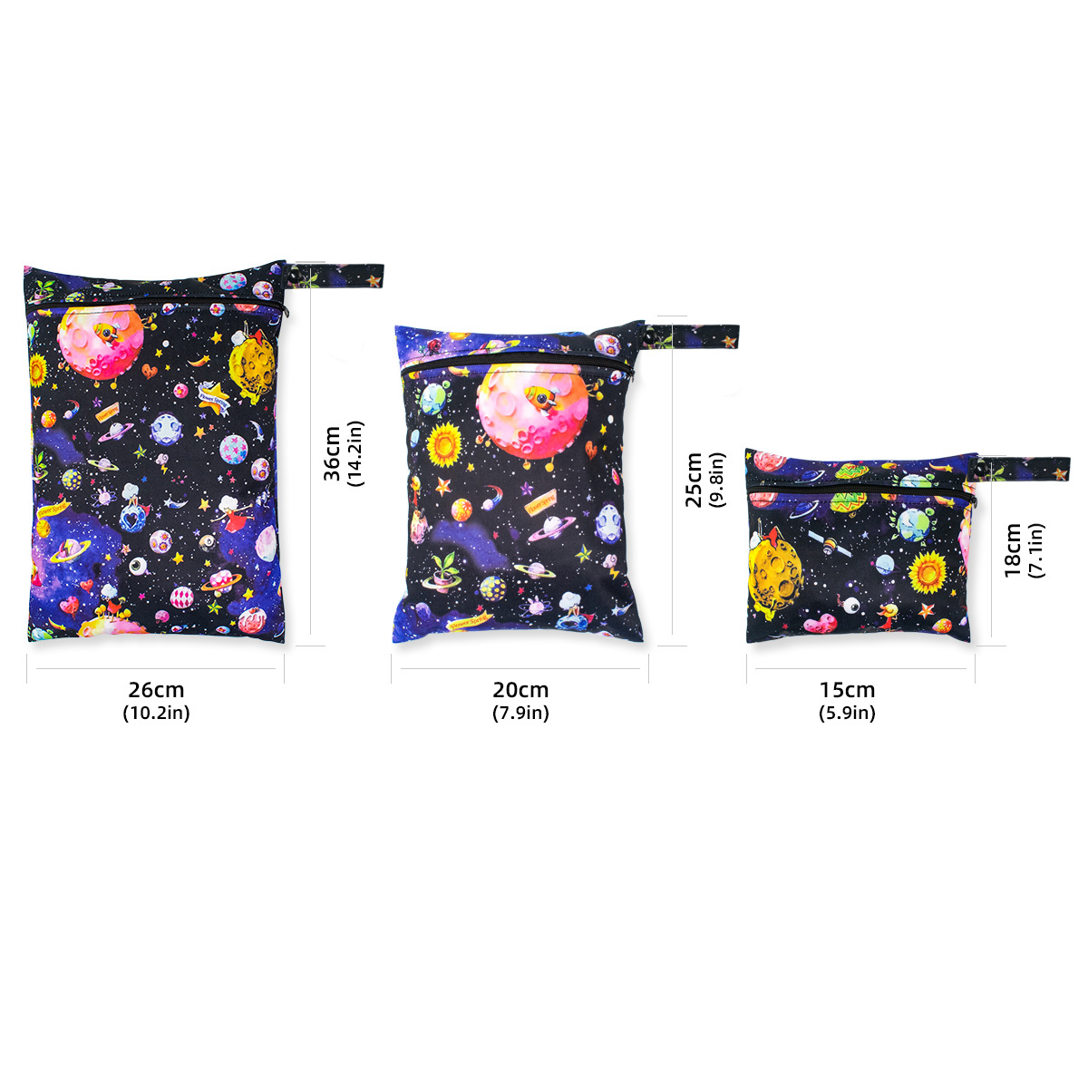 Cross-Border single zipper single pocket waterproof storage bag wet and dry baby washable diaper bag factory wholesale