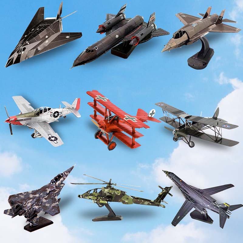 Steel Golem Wholesale Aircraft Color Edition Group A Metal Puzzle Mini 3D Handmade DIY Assembled Model