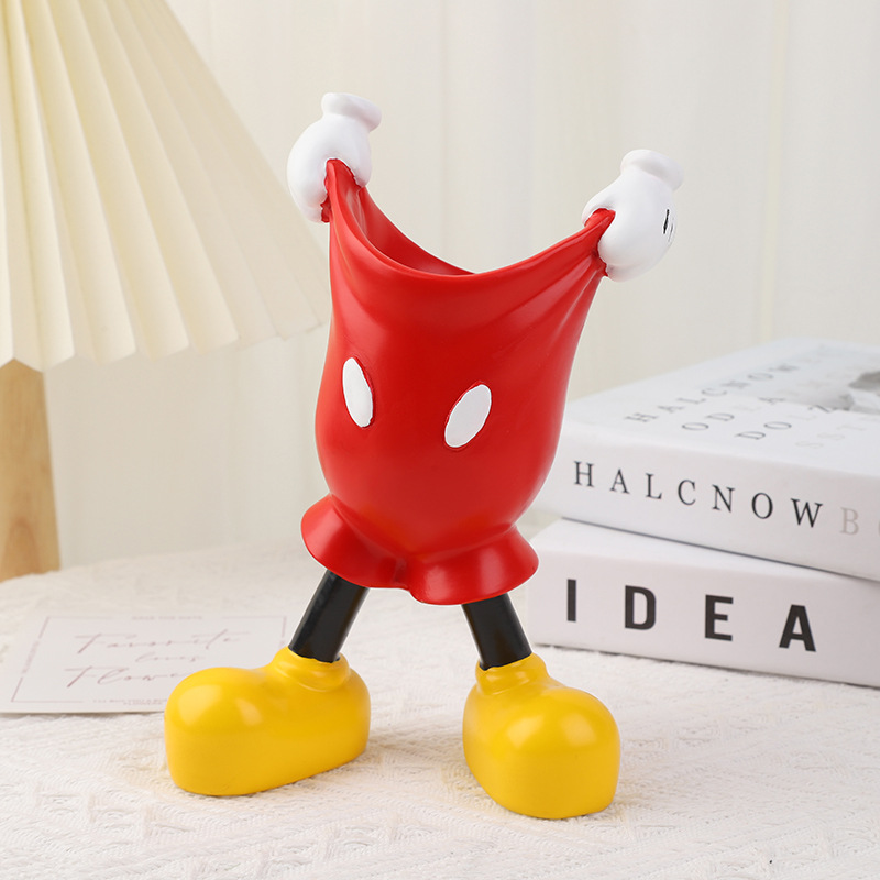 Creative Crafts Mickey Pen Conner Resin Ornaments Cosmetic Pen Storage Cartoon Decoration Ornaments Stationery Pen Conner