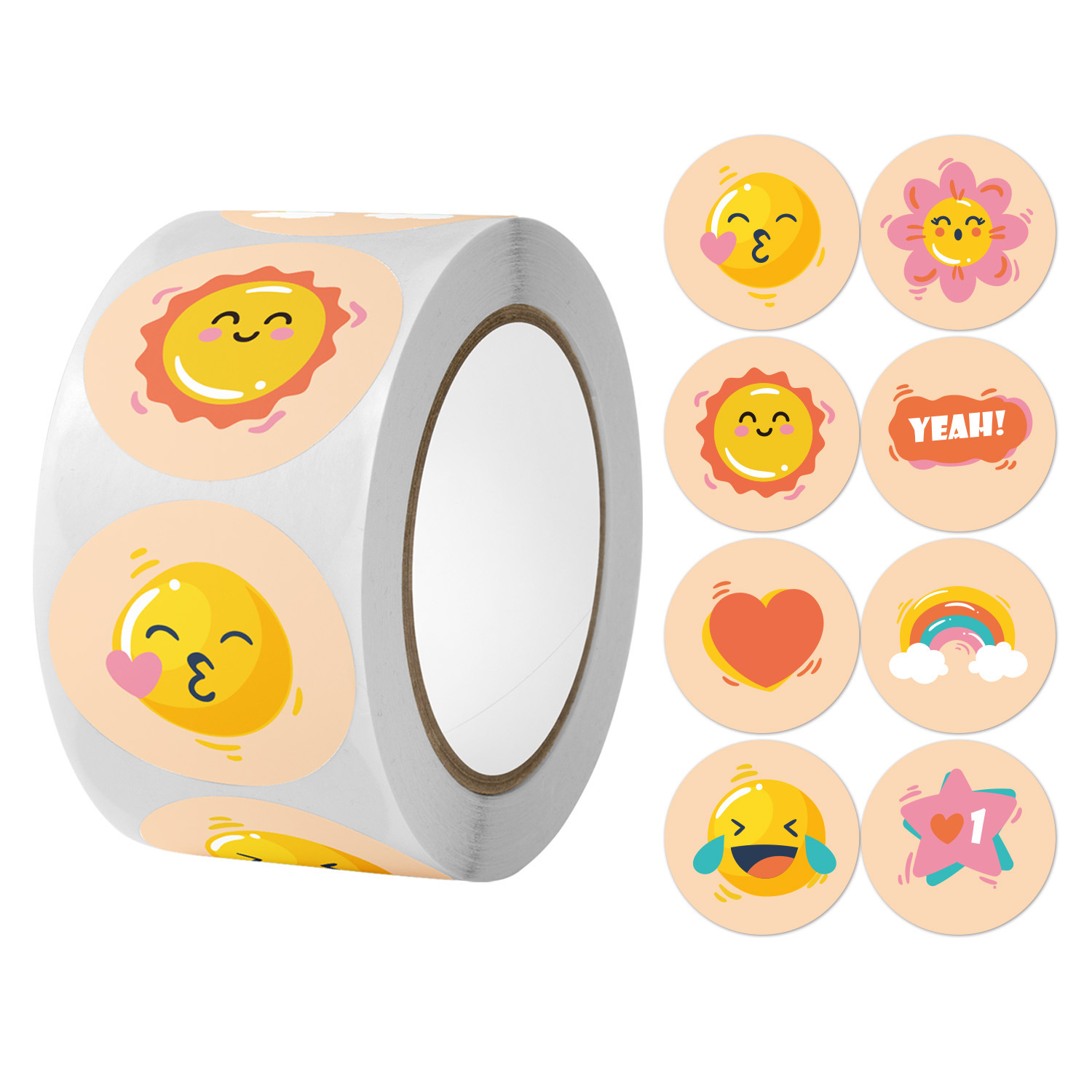 Manufacturer wholesale 500 sticker roll cartoon seal packaging decoration DIY handbook retro label cute sticker