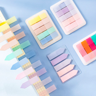 Gentle Morandi Color Transparent Index Sticker Withdrawable PET Arrow Label Indicator Sticker Memo Index Post-it