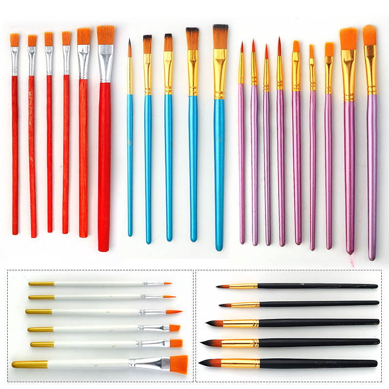 Cross-border nylon gouache watercolor painting brush oil brush suit red Rod Blue Rod Black Rod acrylic paint row pen