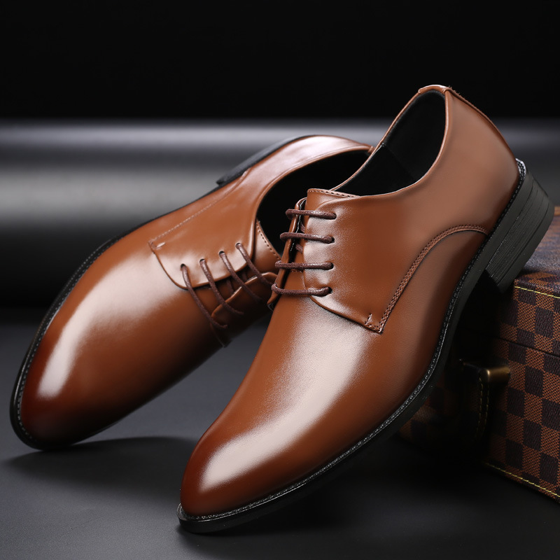 2023 summer dress shoes Korean style Board shoes office shoes business lace-up solid color all-match men's casual shoes men's shoes