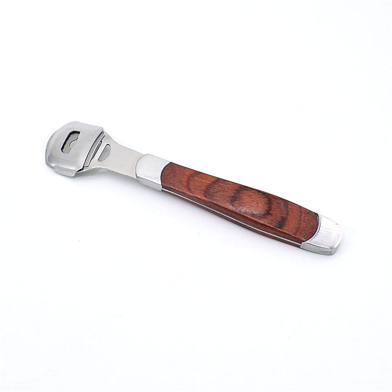 Factory spot stainless steel foot skin Planer color wooden handle scraping knife foot skin tool heel Planer pedicure knife dead skin planer