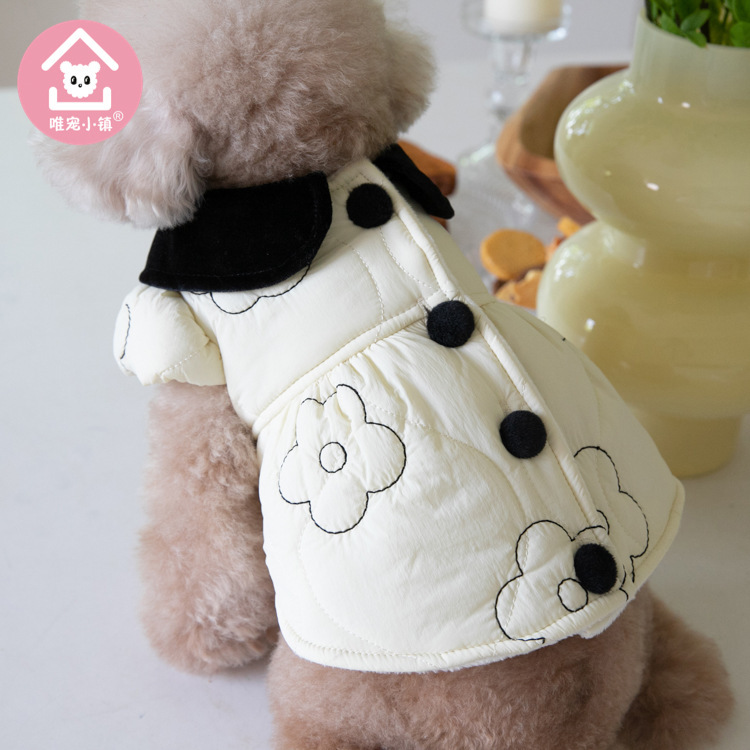 唯寵小鎮秋冬加毛保温綿服スカート猫犬服装服装テディ服メーカーペット服|undefined