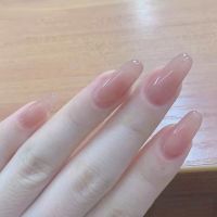 Ice-transparent nude nail polish is baking-free, non-tearable, durable, non-fading, waterproof, white, student's natural color brightening
