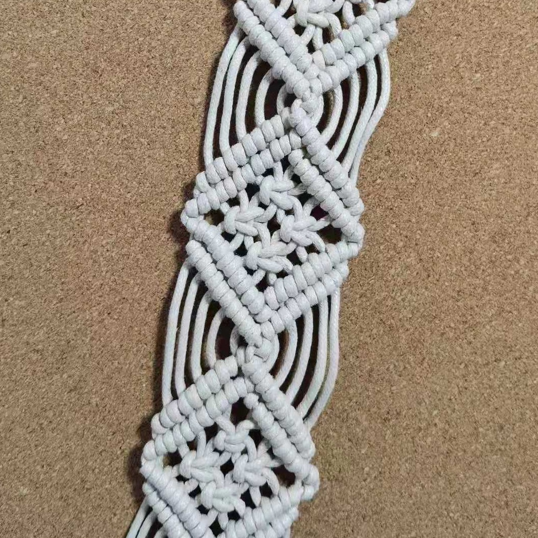 Artificial woven clothing belt can be customized double square pattern woven European and American hot bohemian style belt