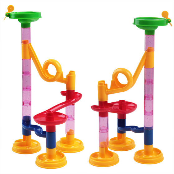 Ball building blocks three-dimensional track toys children's educational DIY assembled maze pipe Building Blocks 29-113PCs