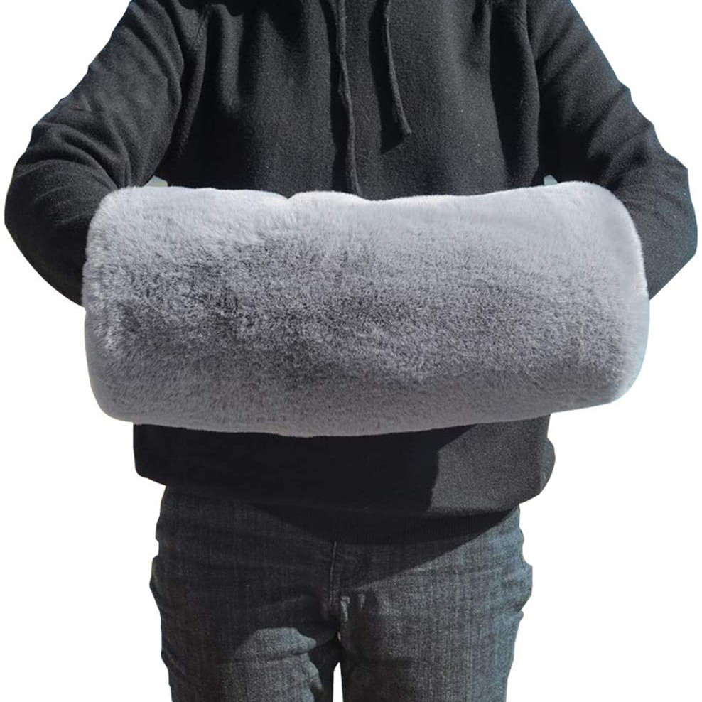 Spot winter lamb wool warm gloves warm plush sleeve arm warmer hand gloves imitation rabbit hair