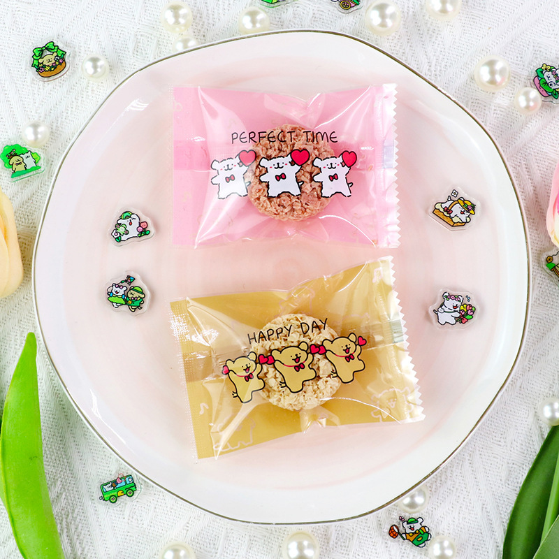 Original snowflake crisp packaging bag handmade cow rolled cookie cookie bag baking snacks food machine bag wholesale