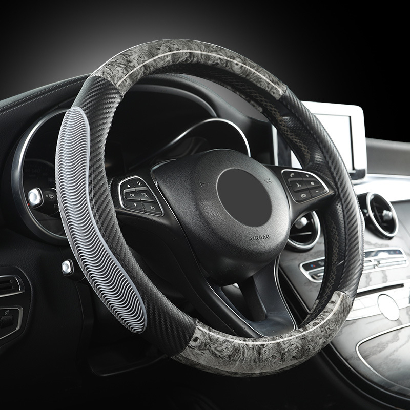 Non-slip imitation wood grain carbon fiber four-season car steering wheel cover suitable for Honda Odyssey Accord Toyota rav4