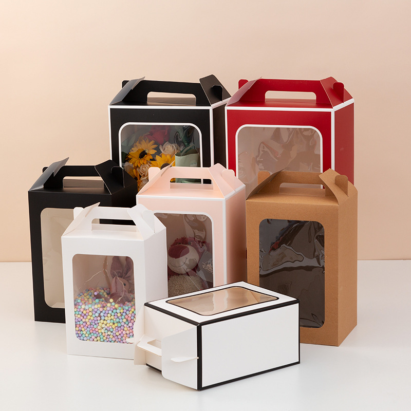 Teachers' Day Window Accompanying Gift Paper Bag Gift Box Gift Box Handbag Thickened Doll Products Gift Box Gift Bag