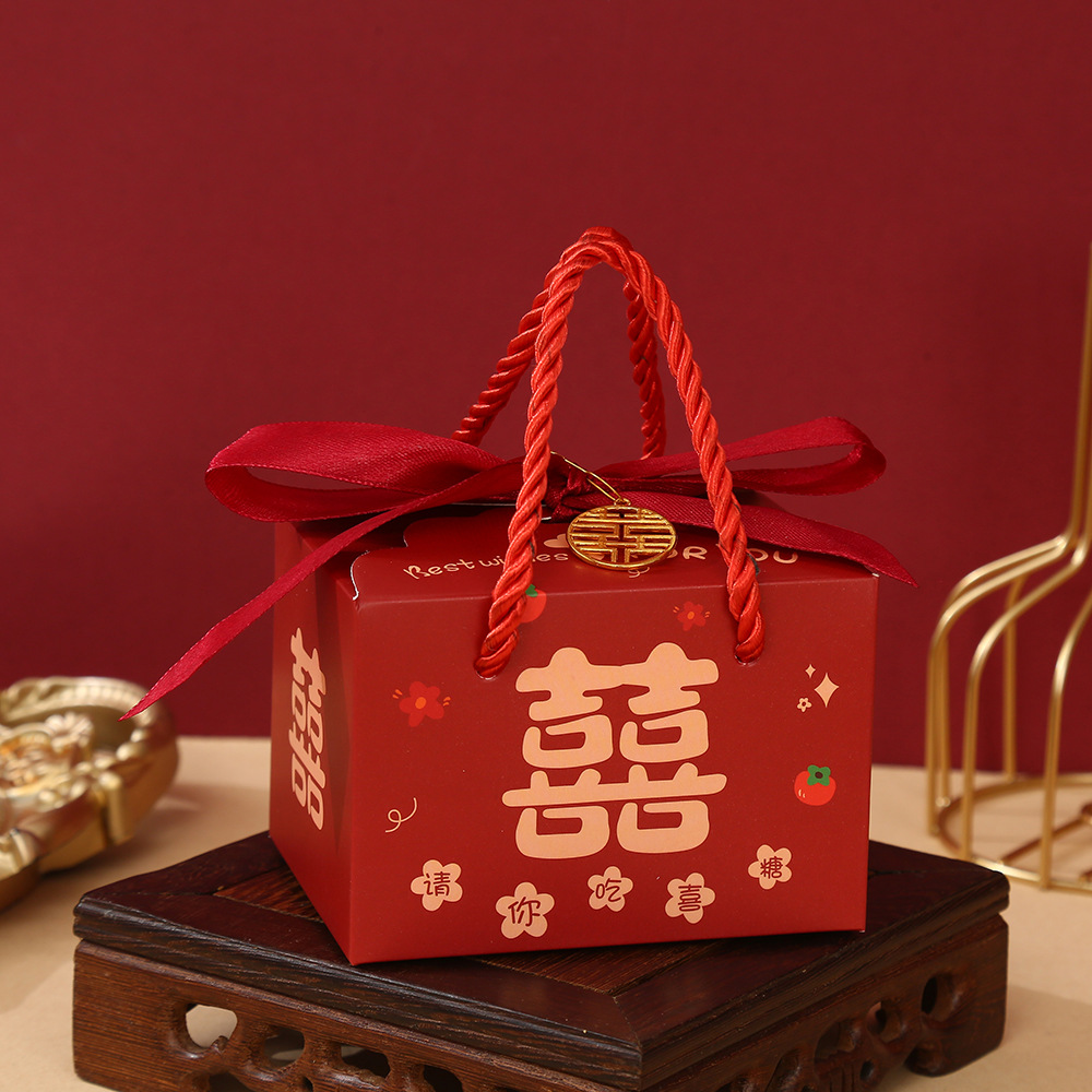 New portable candy box wholesale wedding festive supplies packaging box exquisite design hand gift wedding candy box