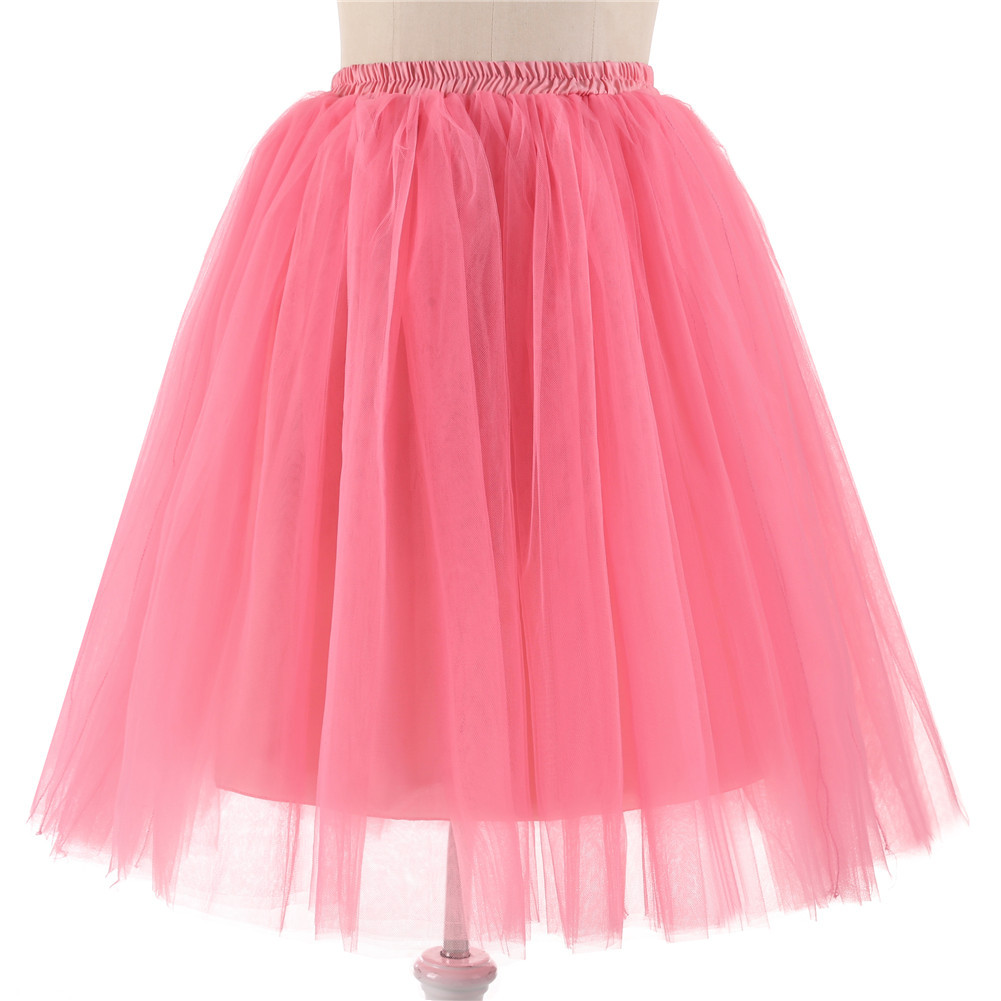 Factory wholesale Amazon sales European and American half-length tutu skirt 65cm long five-layer gauze skirt tulle shirt