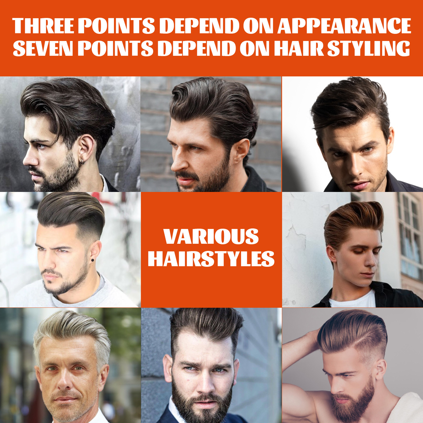 East Moon Men's hair wax comb retro oil head big back styling moisturizing lasting comb a comb styling