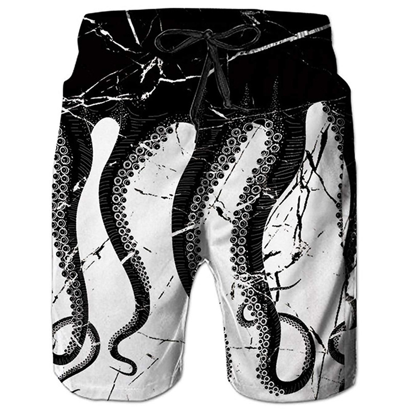 Summer men's quick-drying beach pants Europe and the United States five swimming trunks 3D printed cross-border large size casual shorts to map custom
