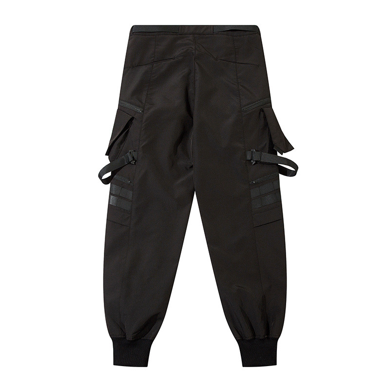 Functional style overalls men's national fashion brand loose ankle-tied heavy industry tactical multi-pocket umbrella pants motorcycle charging trousers