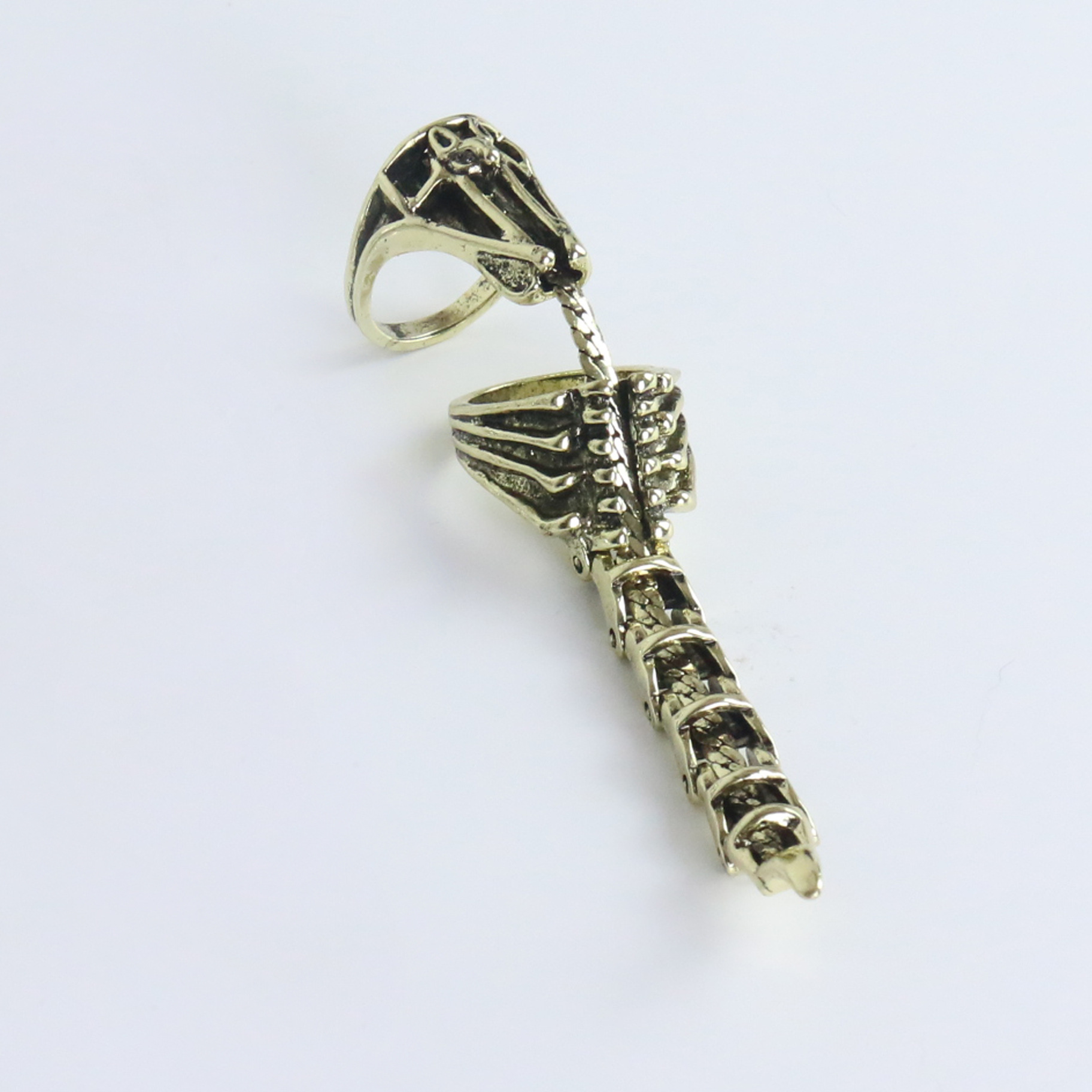 European and American personality domineering keel movable joint hip hop old retro hipster rock punk Dragon dragon spine ring