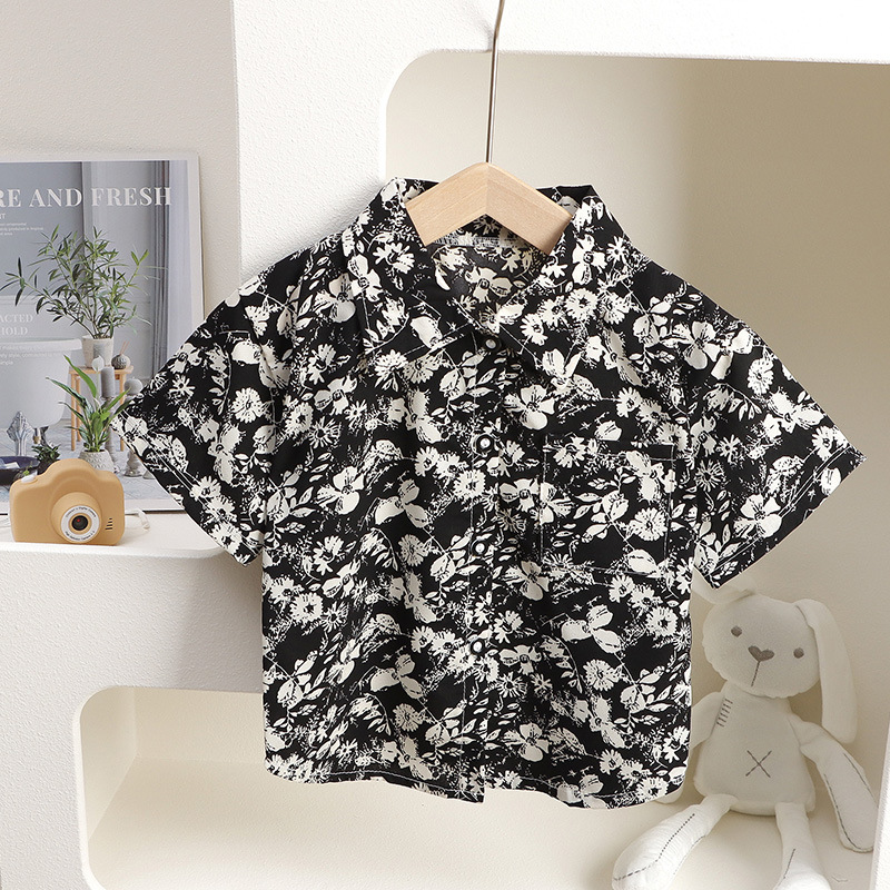 Children's Shirt Summer Short-sleeved Boys' Top Baby Jacket Children's Clothing Hong Kong Style Casual Fashion Wholesale