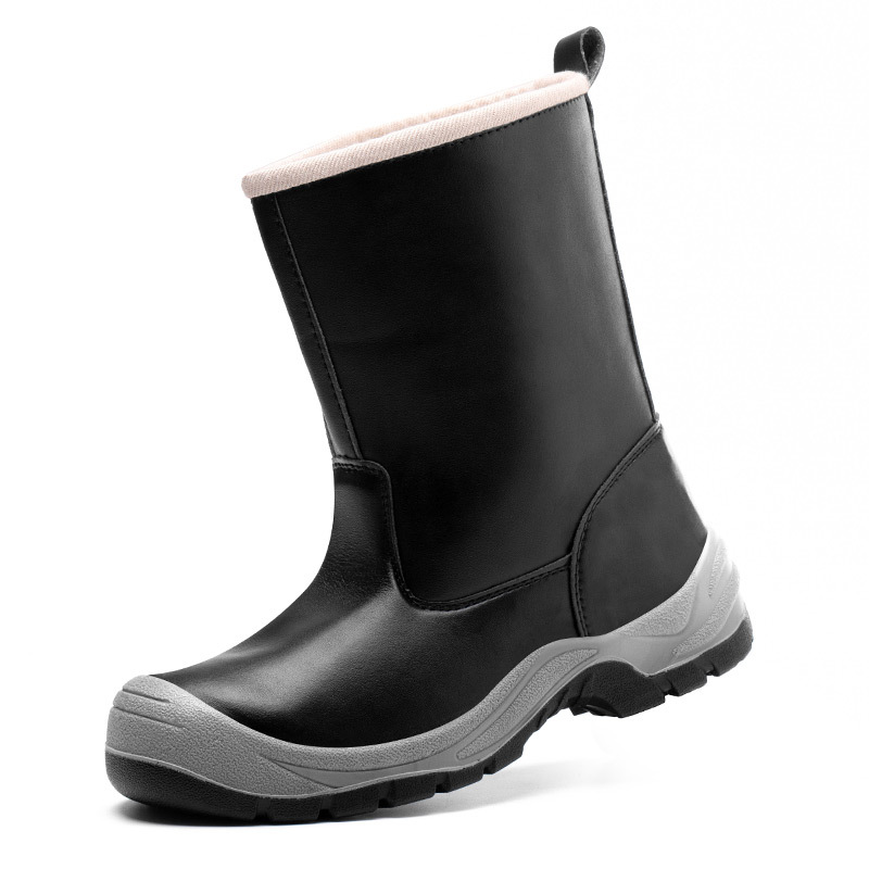 Factory wholesale PU solid bottom high tube labor protection oil field boots steel Baotou anti-smashing anti-puncture men's work waterproof boots