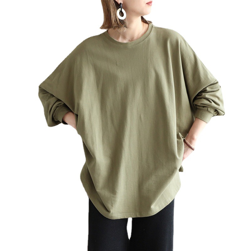 Japanese Letian in stock Spring and Autumn new women's loose mid-length sweater women's casual large top Amazon