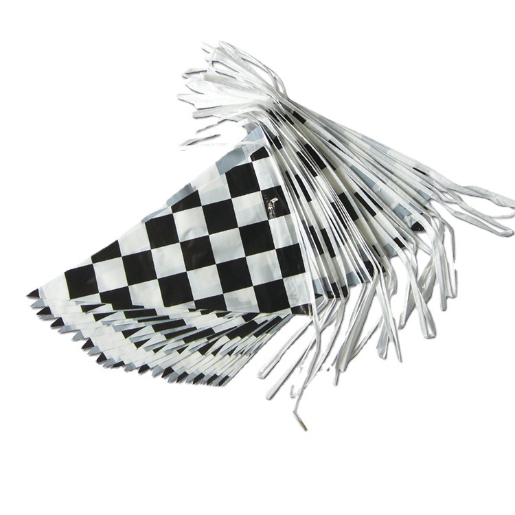 Triangular black and white grid racing flag F1 racing flag flag Black and White Grid Flag Bar decoration flag