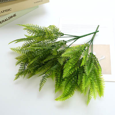 Yiwu manufacturers supply simulation plants green potted decorative plastic false grass Fern Persian Fern grass fern leaf