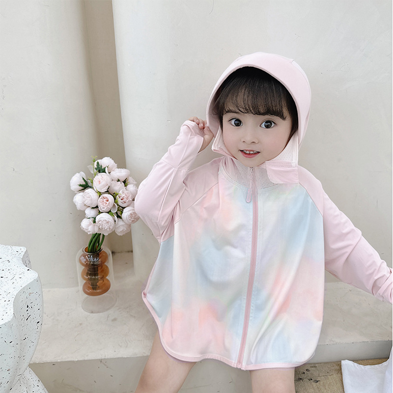 Children's Sunscreen Clothing Anti-ultraviolet Wear Girls' Sunscreen Clothing Summer Lightweight Breathable Ice Silk Baby Sunscreen Coat