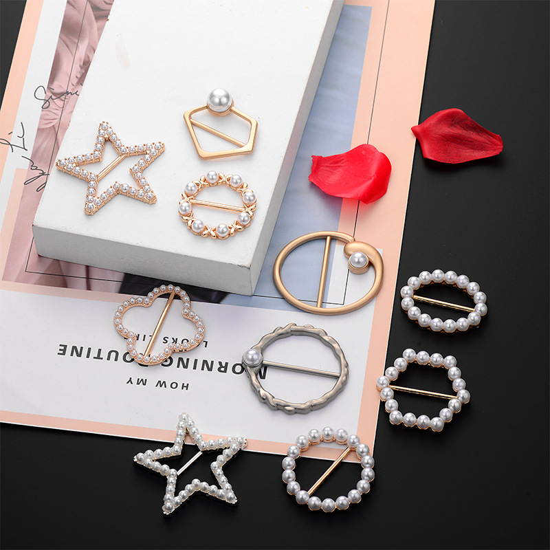 High-grade Pearl Japanese Ring Waist Scarf Clothes Button T-shirt Shirt Trunkcoat Hem All-match Fashion Corner Knot Button