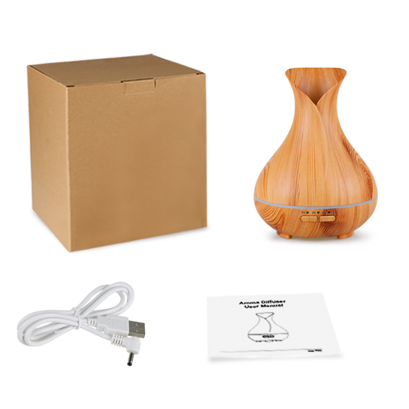 2022 new USB mechanical vase light wood grain aromatherapy home indoor ultrasonic essential oil water oxygen machine aromatherapy