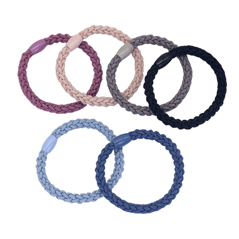 Korean hair accessories hand-woven knotted rope twist braid hair ring high elastic hair thick rubber band wholesale