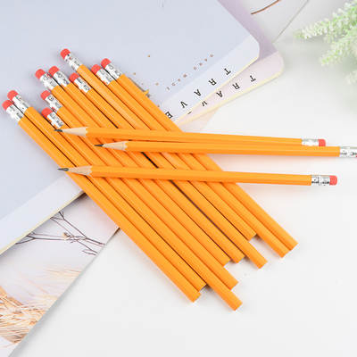 Factory small wholesale stationery pencil wholesale cross-border e-commerce hb pencil with rubber head student writing HB pencil