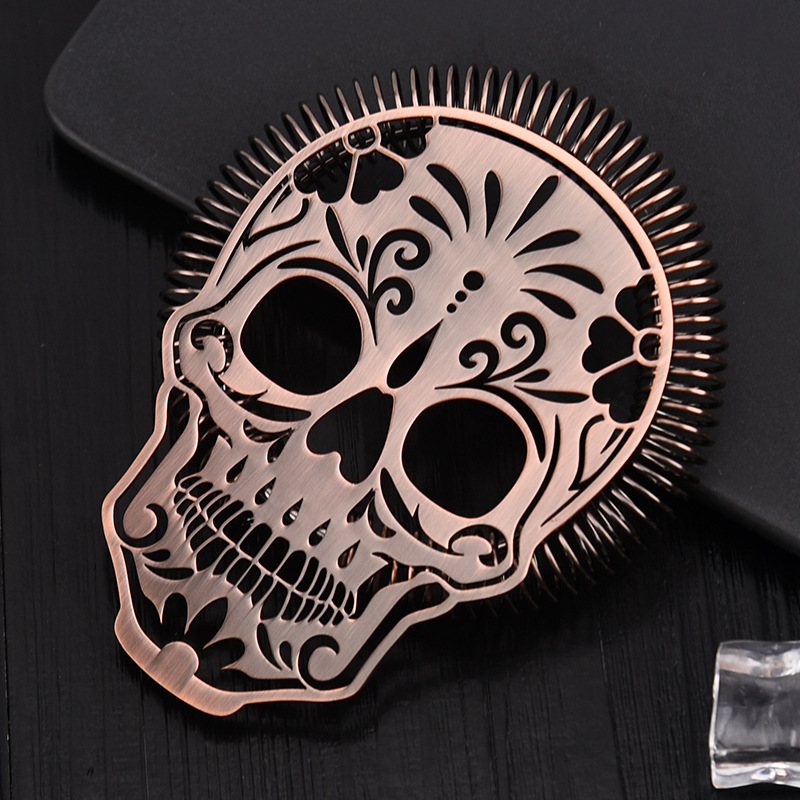 Skull 304 Stainless Steel Wine Mixer Ice Strainer Cocktail Ice Breaker Filter Ice Breaker Bar