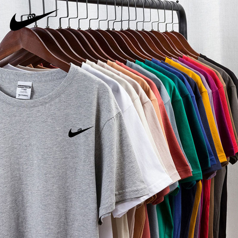 Teenager Short-sleeved Cotton Short-sleeved Top Women's Summer Loose Thin Round Neck Top Sports T-shirt Cotton Men's Trendy
