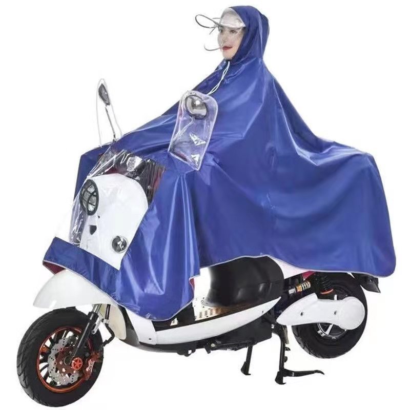 Raincoat Electric Bicycle Single Men and Women's Mask Adult Thickened Extra Large Rainstorm Protection Cycling Poncho Rain Gear