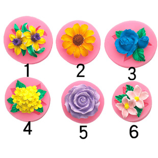 Cross-mirror Amazon DIY three-dimensional peony flower rose flower and lotus flower silicone mold sugar cake decoration