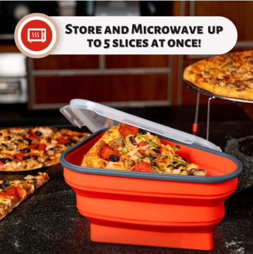 Cross-border Amazon Hot Selling Silicone Folding Pizza Box Reusable Triangle Pizza Packing Box