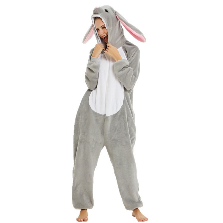 Bug rabbit husky flannel cartoon animal conjoined pajamas lovers home clothes factory direct a generation of hair