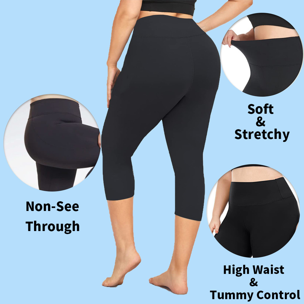  Seven-point Plus Size Yoga Pants 1XL-4XL Women's Thin High Waist Plus Size Yoga Pants Women's Chubby mm200