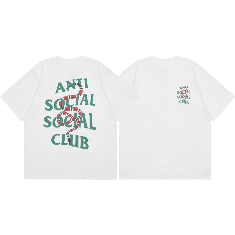 Difference market currency ASSC CLUB fujiwaro Lightning series printed men's and women's loose casual short-sleeved T-shirt